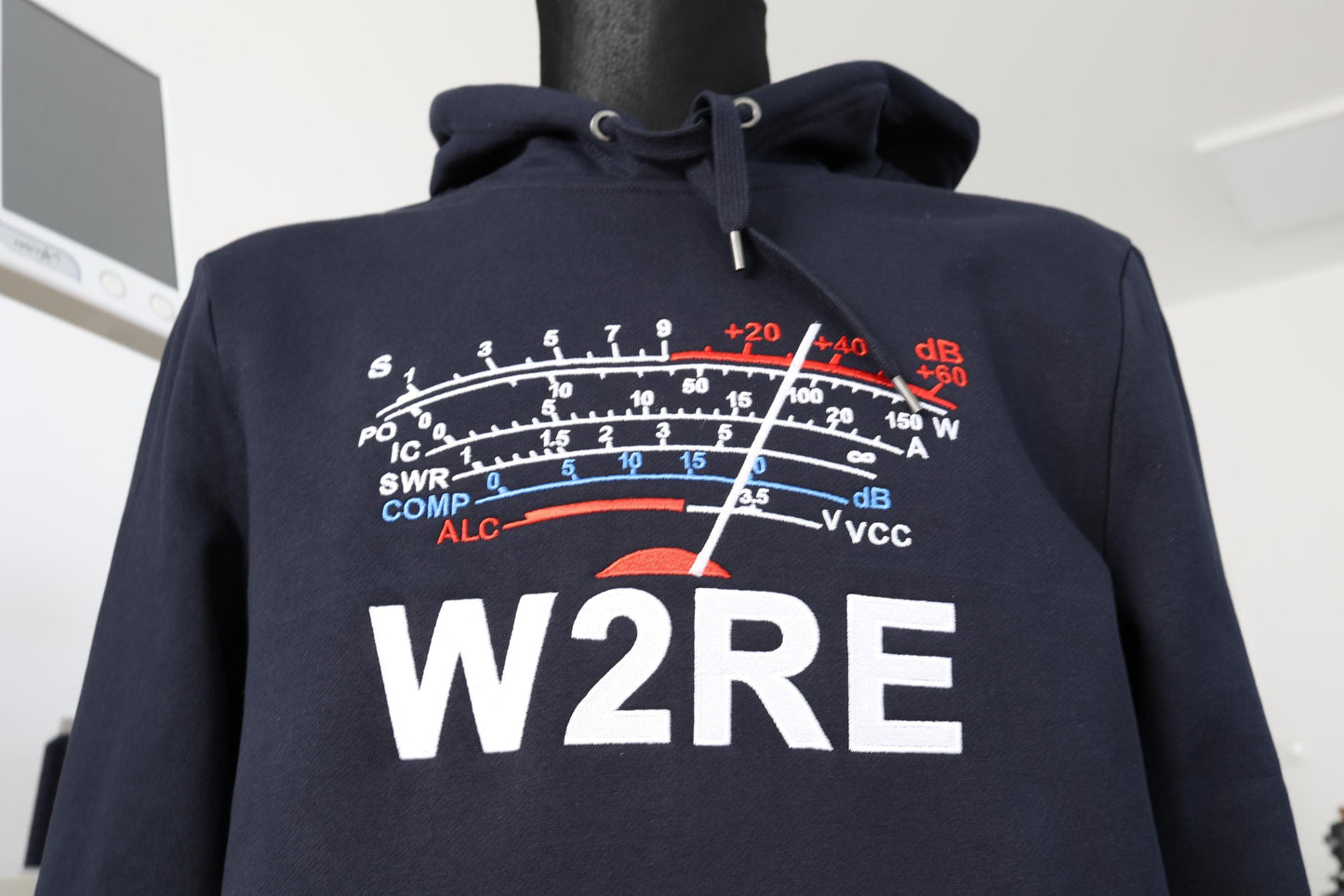 Bluza z kapturem S-Meter z haftowanym Znak Wywoławczym (S-5XL) - Kolor Granatowy