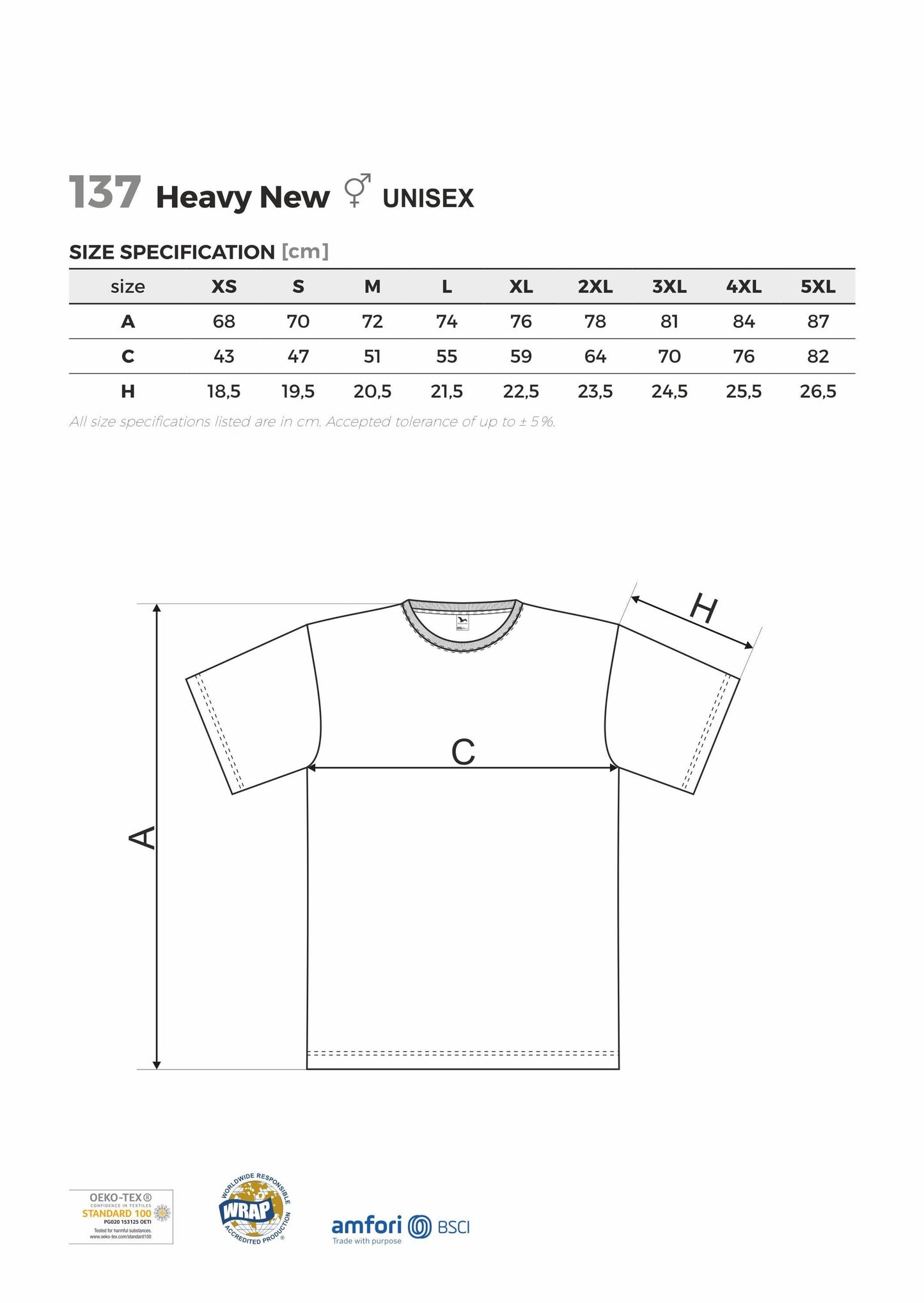 T-shirt Heavy New Unisex, Radioamateurs du Luxembourg - official, personalized with embroidered callsign and name