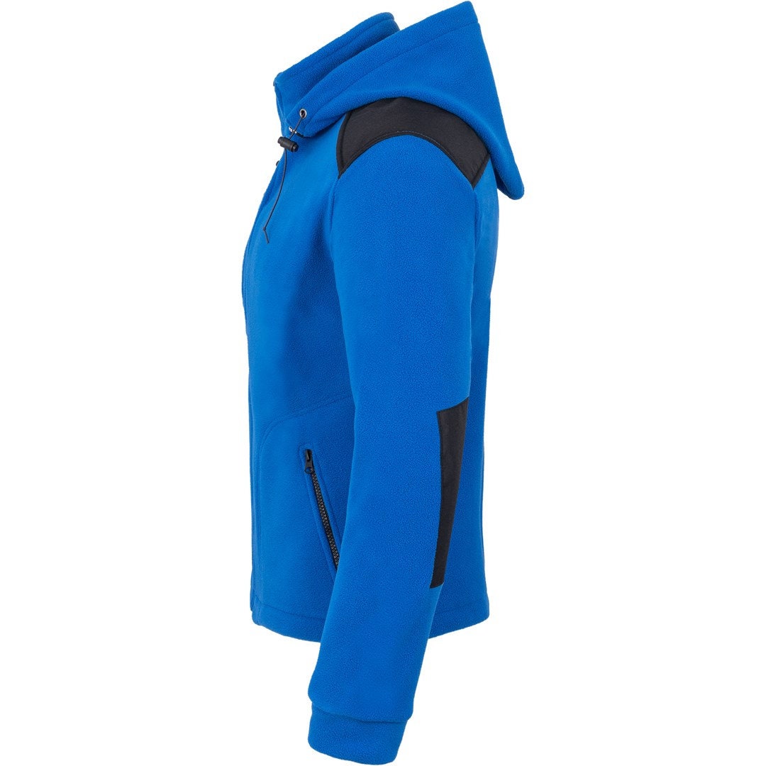Men's fleece jacket with detachable hood - with embroidered amateur radio call sign and name (RB/BK)
