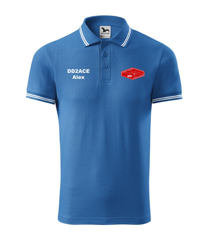 Męska Koszulka Polo Urban - RRDXA Rhein Ruhr DX Association -znak wywoławczo raz imię - personalizowana haftem