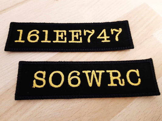 Naszywka z haftowanym Znakiem Wywoławczym - Czarna naszywka z rzepem (100 x 35 mm)