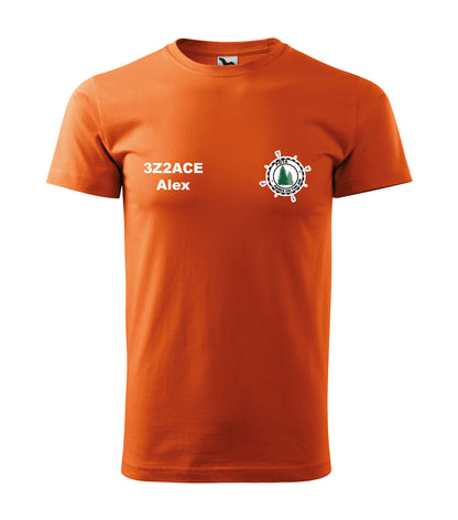 Heavy New Unisex T-shirt, Orange (11), POTA - Official Parks On The Air Logo, Personalized Call Sign and Name