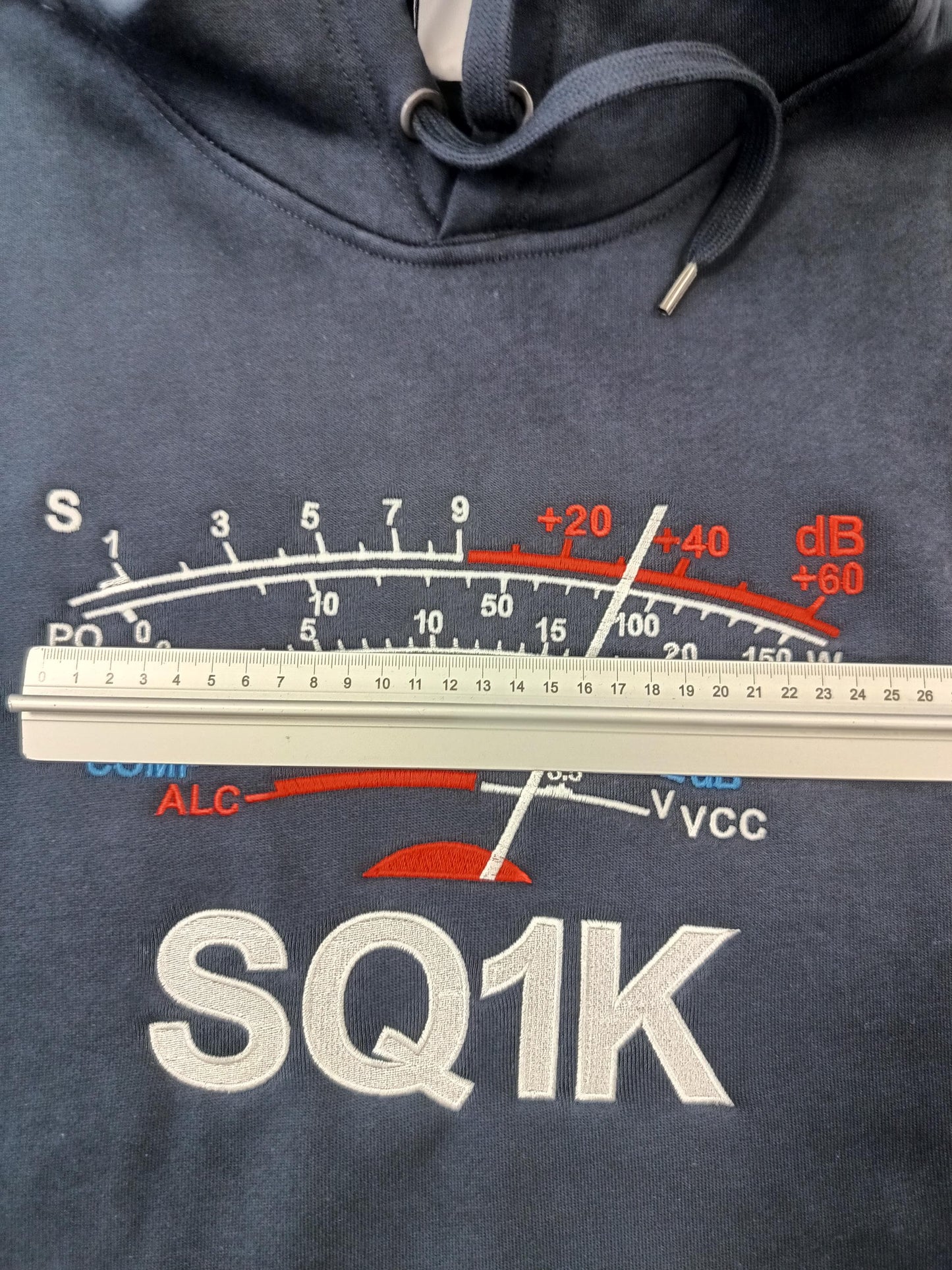 Bluza z kapturem S-Meter z haftowanym Znak Wywoławczym (S-5XL) - Kolor Granatowy