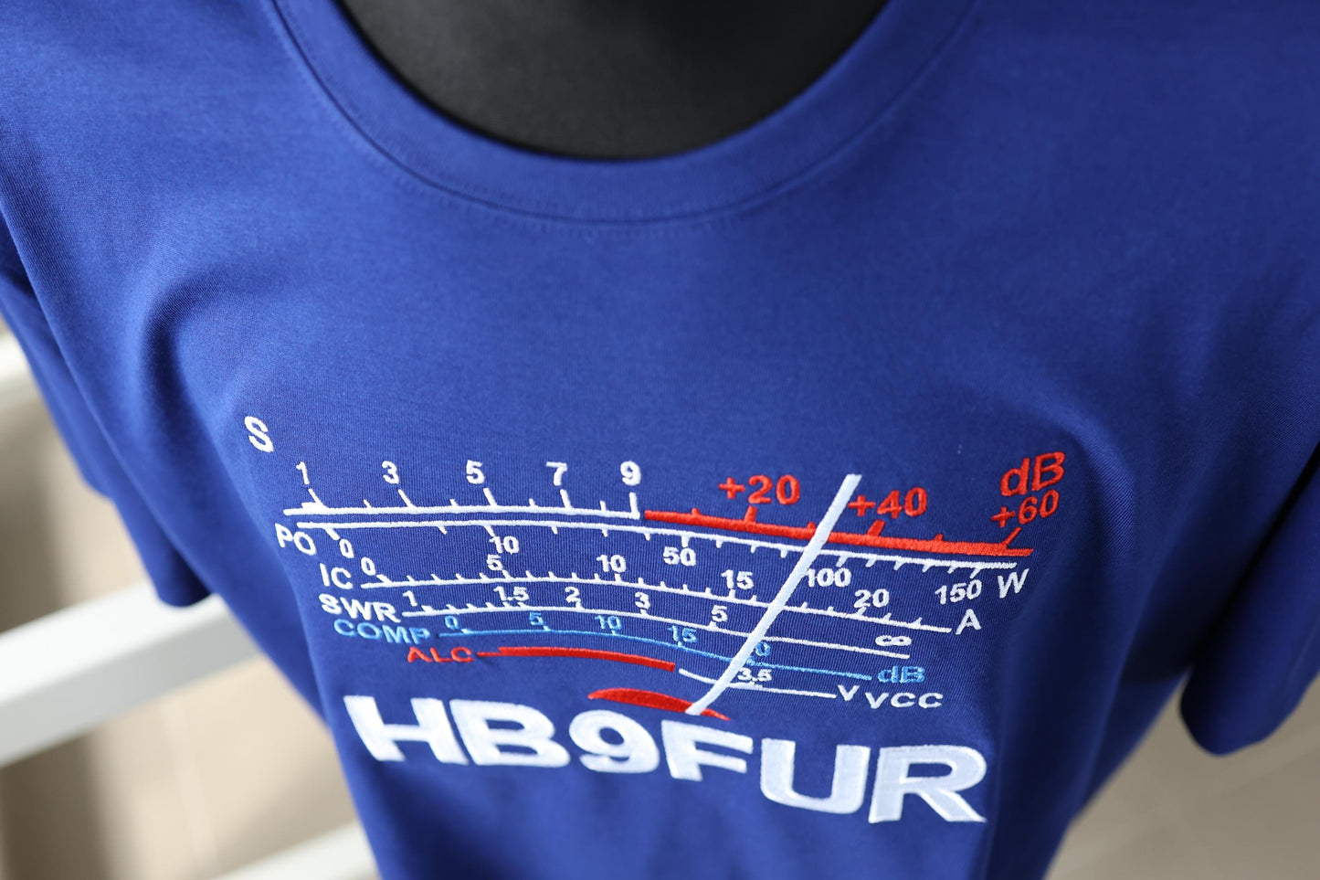 Ham Radio S-Meter & Callsign T-shirt (S-4XL) - Color Royal Blue
