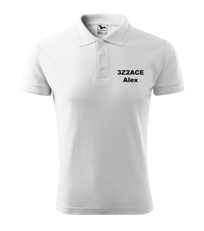 Men's Polo Shirt, White (00) - personalized with embroidery of call sign and name