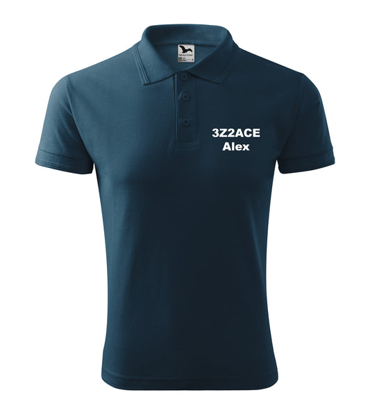 Men's Polo Shirt, NAVY Blue (02) - personalized with embroidery of call sign and name