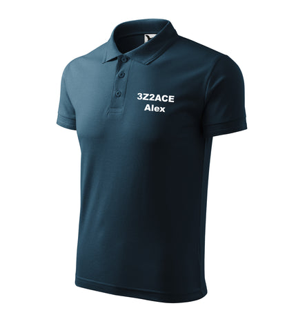 Men's Polo Shirt, NAVY Blue (02) - personalized with embroidery of call sign and name