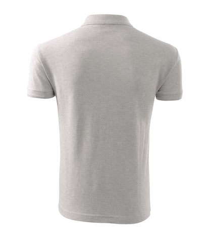 Men's Polo Shirt, Ash Melange (03) - personalized with embroidery of call sign and name