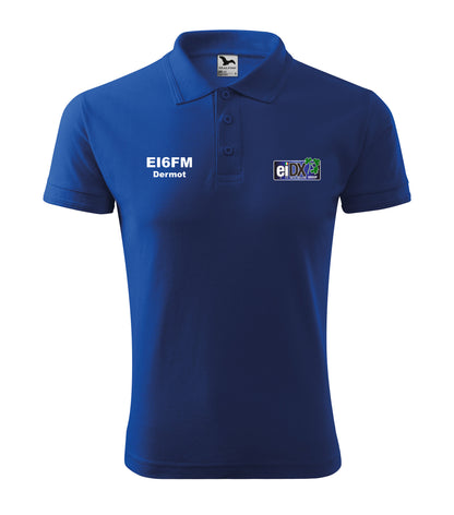 Men's Pique Polo Shirt - EI DX Group -call sign and name - personalized embroidery - official