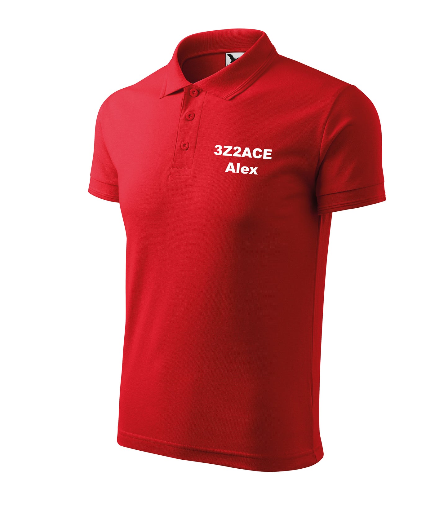 Men's Polo Shirt, Red (07) - personalized with embroidery of call sign and name