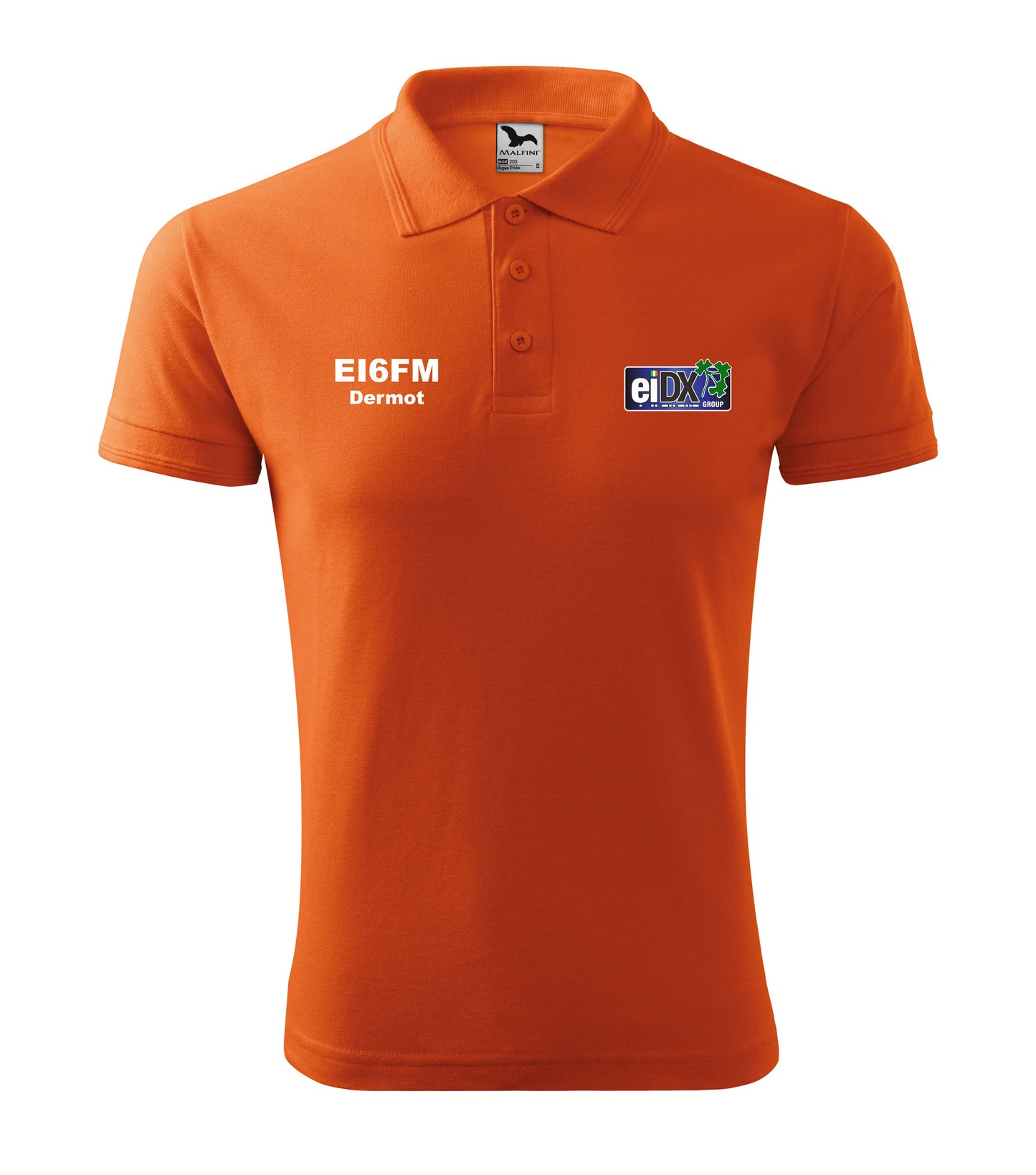 Men's Pique Polo Shirt - EI DX Group -call sign and name - personalized embroidery - official