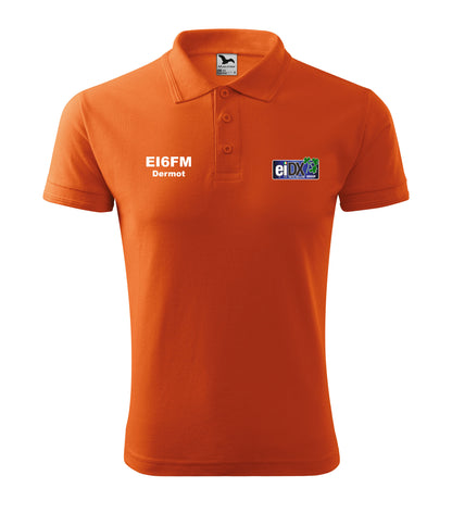 Men's Pique Polo Shirt - EI DX Group -call sign and name - personalized embroidery - official