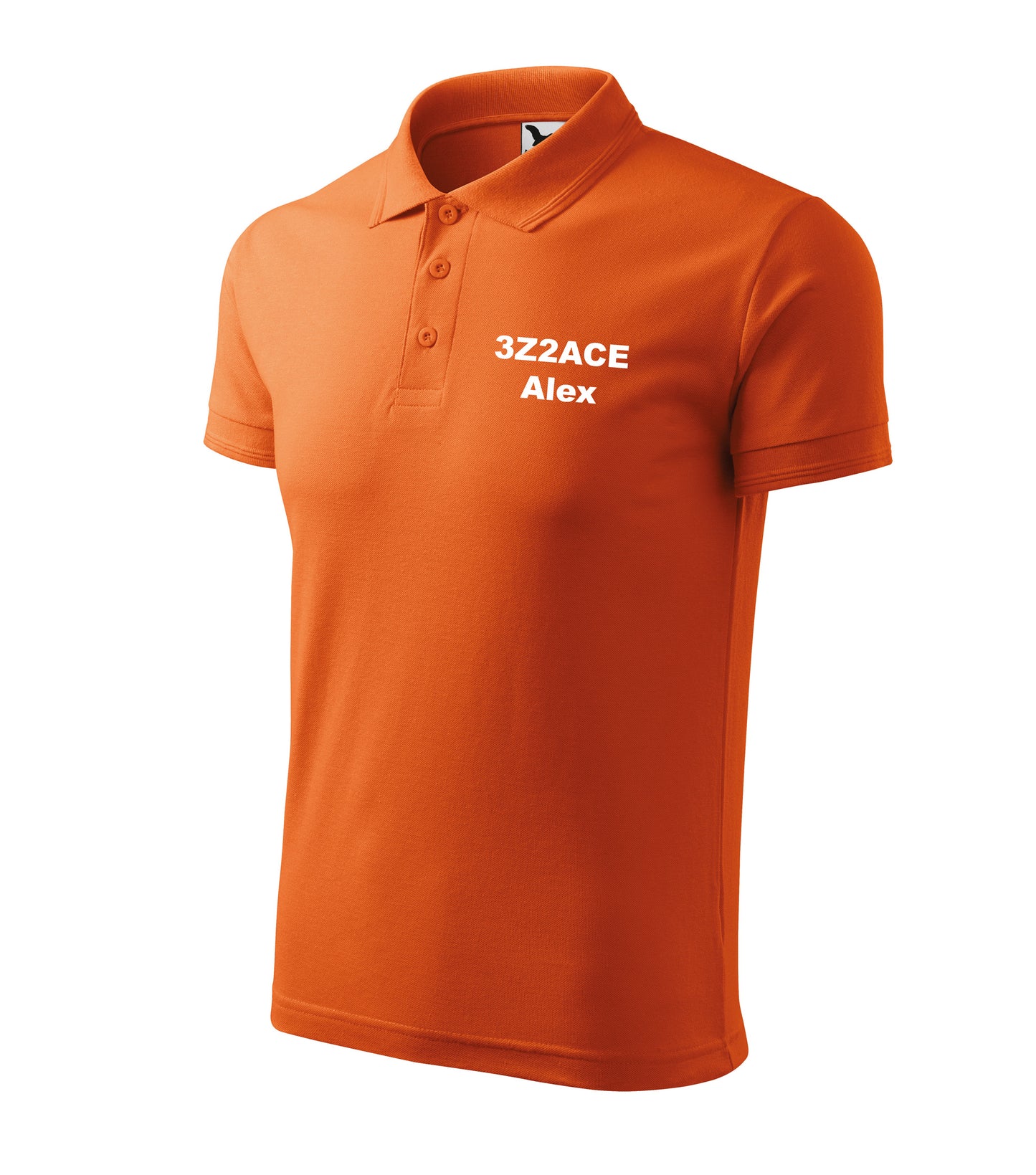 Men's Polo Shirt, Orange (11) - personalized with embroidery of call sign and name