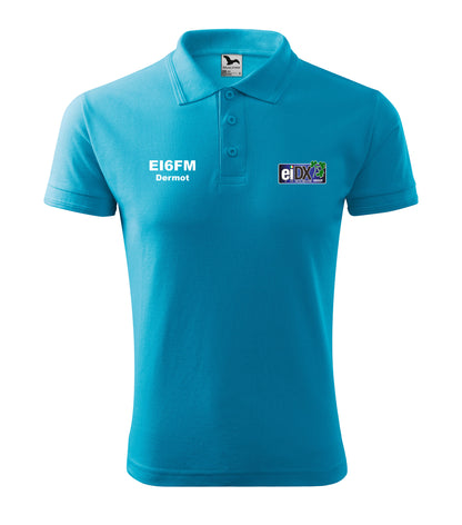 Men's Pique Polo Shirt - EI DX Group -call sign and name - personalized embroidery - official