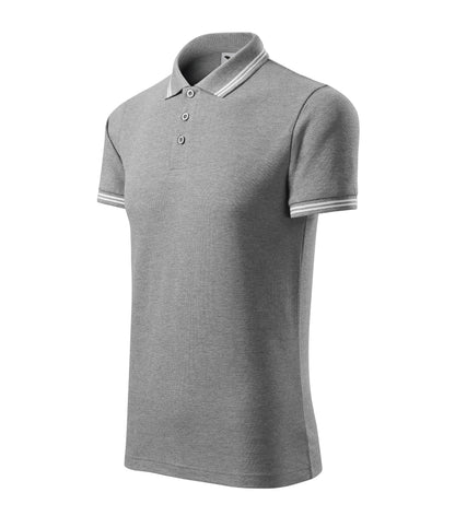 Men's Urban Polo Shirt, Dark Gray Melange (12), POTA - Official Parks On The Air logo, personalized call sign and name