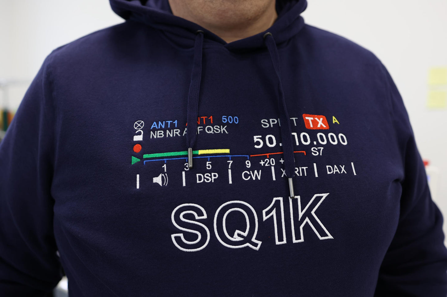 Bluza z kapturem Flexstyle S-Meter z haftowanym znakiem wywoławczym (S-5XL)