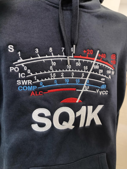 Bluza z kapturem S-Meter z haftowanym Znak Wywoławczym (S-5XL) - Kolor Granatowy