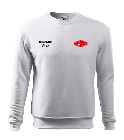 Męska bluza bez kaptura - RRDXA Rhein Ruhr DX Association -znak wywoławczo raz imię - personalizowana haftem - oficjalna