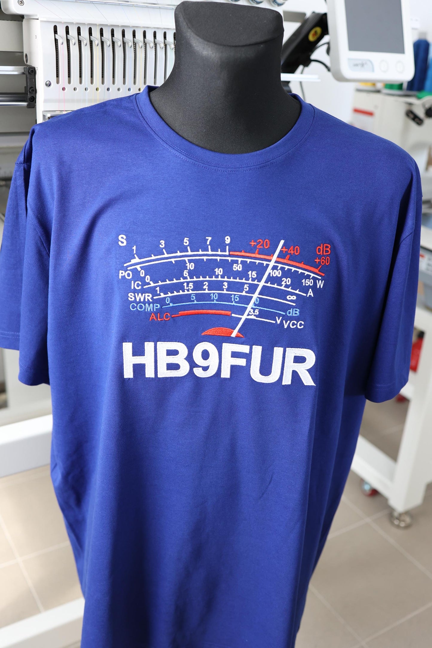 Ham Radio S-Meter & Callsign T-shirt (S-4XL) - Color Royal Blue