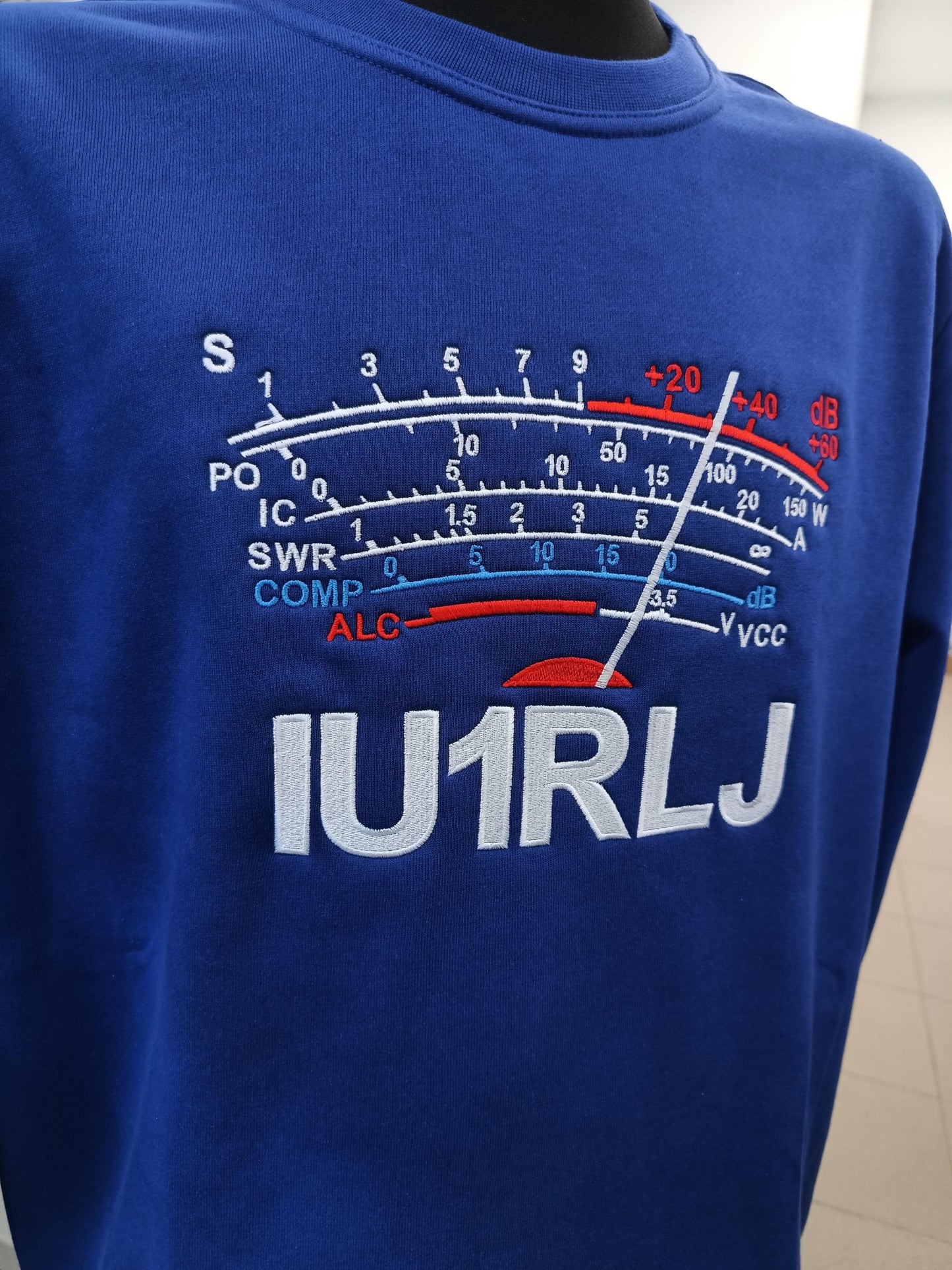 Bluza S-Meter z haftowanym Znakiem Wywoławczym Krótkofalowca - Kolor Royal blue