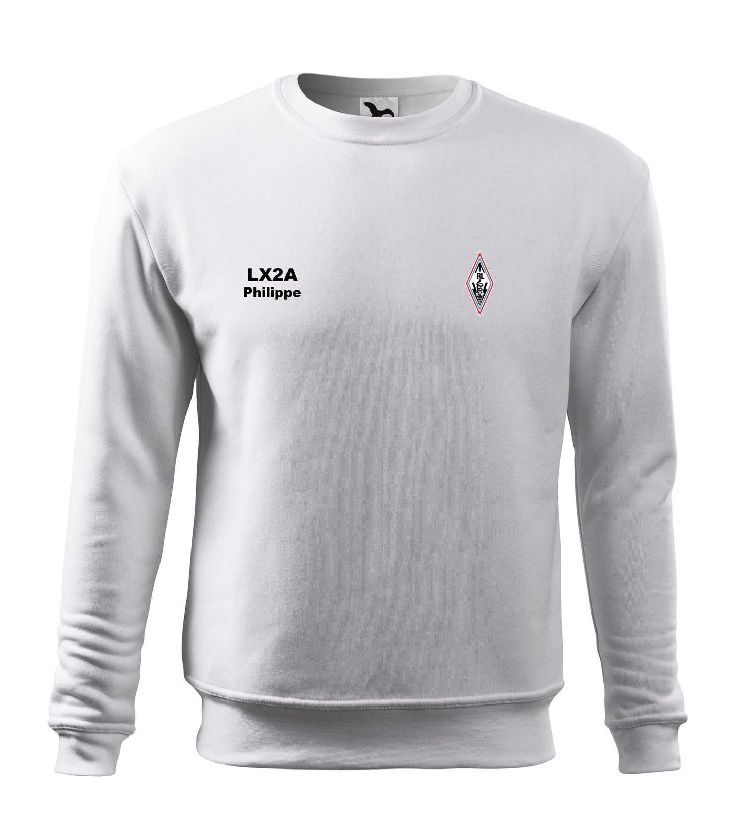 Męska bluza bez kaptura - Radioamateurs du Luxembourg -znak wywoławczo raz imię - personalizowana haftem - oficjalna