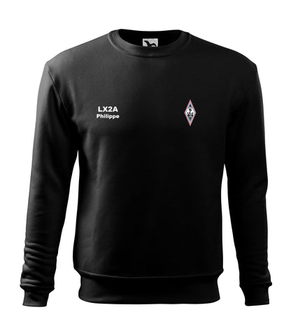 Męska bluza bez kaptura - Radioamateurs du Luxembourg -znak wywoławczo raz imię - personalizowana haftem - oficjalna