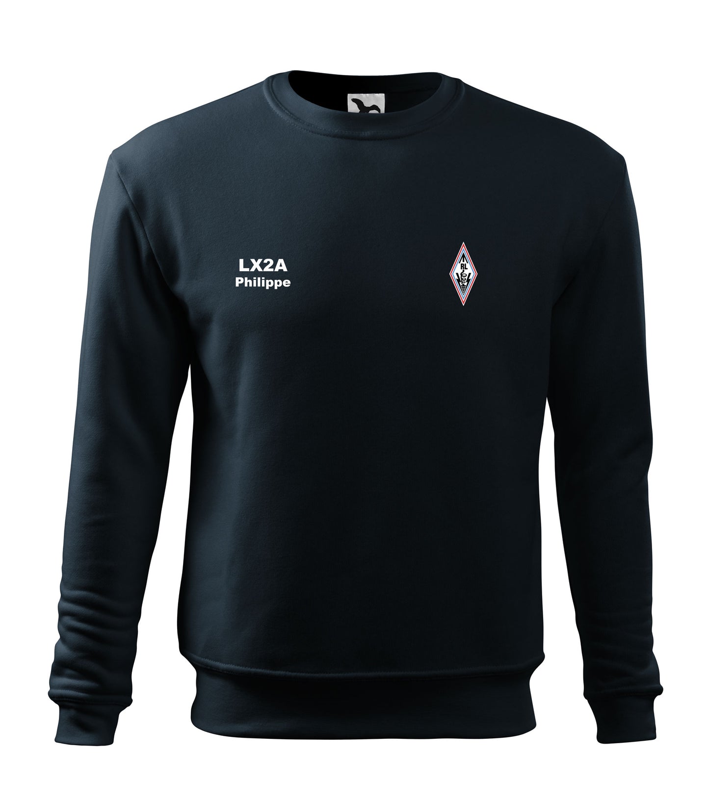 Męska bluza bez kaptura - Radioamateurs du Luxembourg -znak wywoławczo raz imię - personalizowana haftem - oficjalna