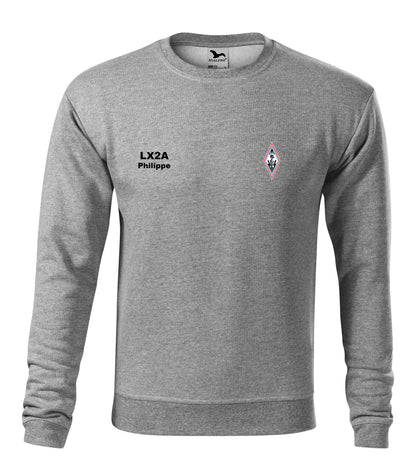 Męska bluza bez kaptura - Radioamateurs du Luxembourg -znak wywoławczo raz imię - personalizowana haftem - oficjalna
