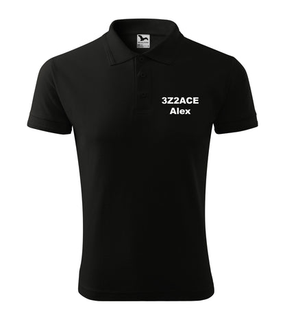 Men's Polo Shirt, Black (01) - personalized with call sign and name embroidery