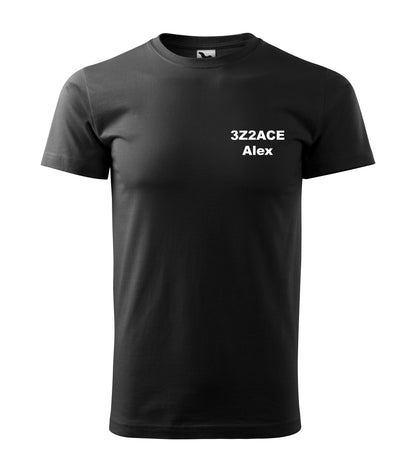 Men's Basic T-shirt - personalized with an embroidered call sign and name