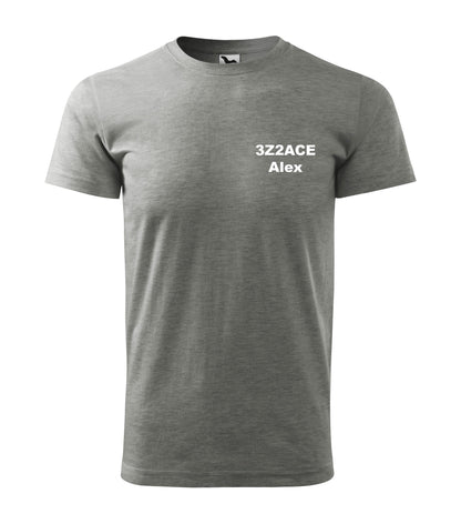 Men's Basic T-shirt - personalized with an embroidered call sign and name