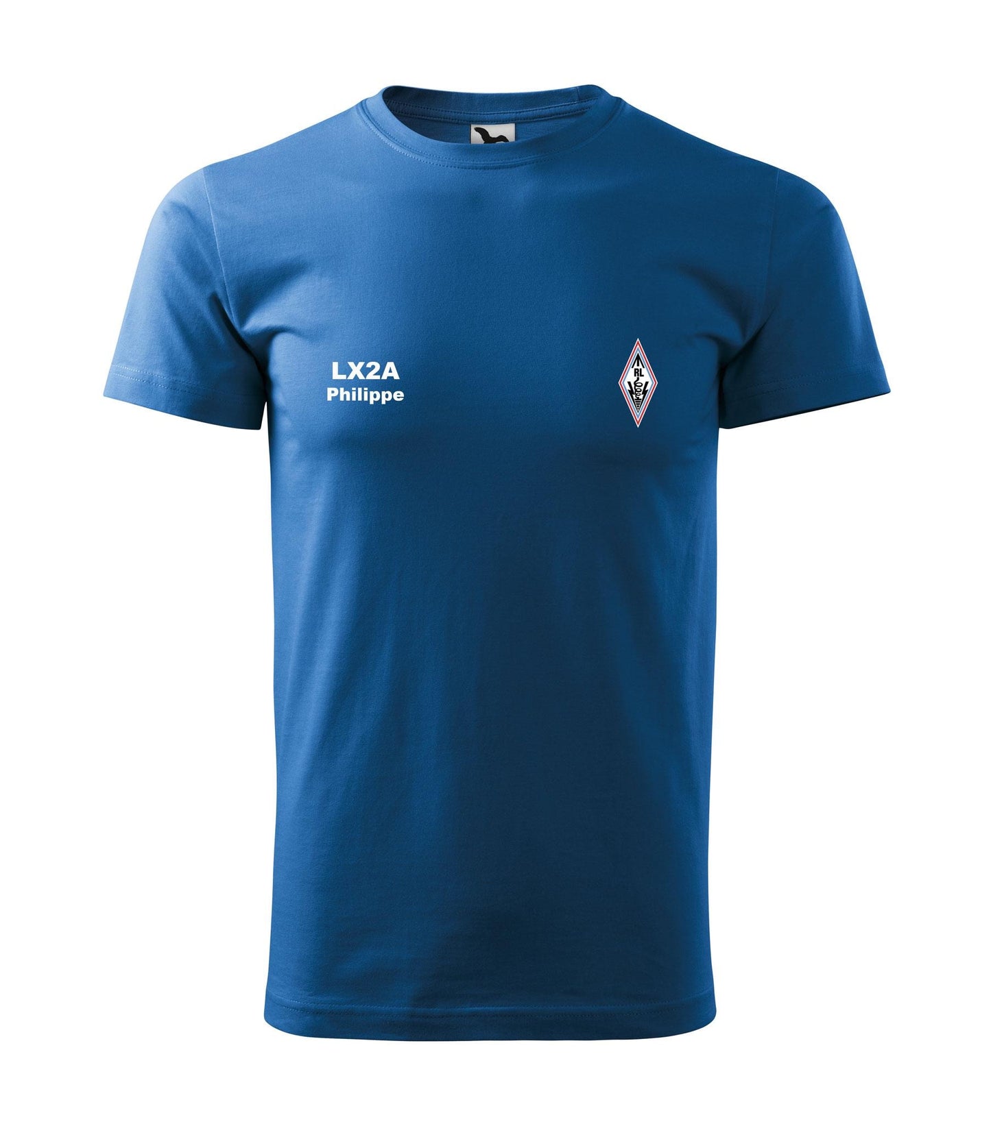 T-shirt Heavy New Unisex, Radioamateurs du Luxembourg - official, personalized with embroidered callsign and name