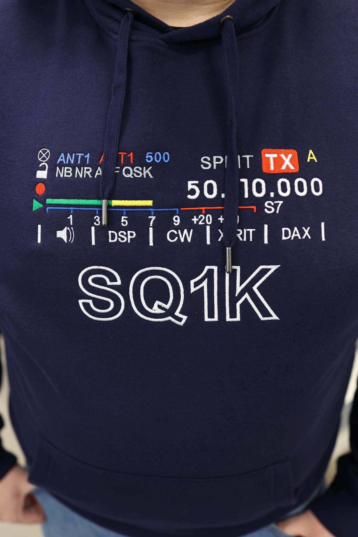 Bluza z kapturem Flexstyle S-Meter z haftowanym znakiem wywoławczym (S-5XL)