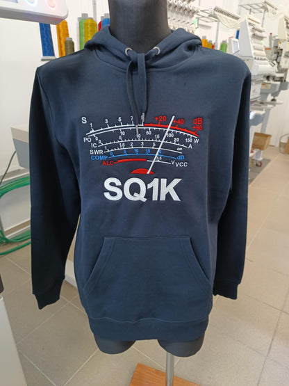 Bluza z kapturem S-Meter z haftowanym Znak Wywoławczym (S-5XL) - Kolor Granatowy