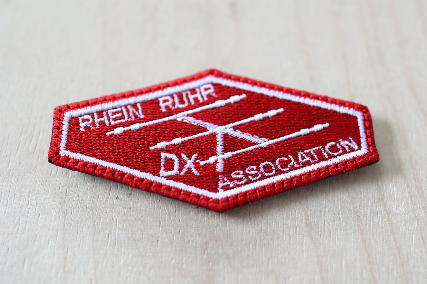 RRDXA Patch - Rhein Ruhr DX Association: embroidered amateur radio enthusiast badge