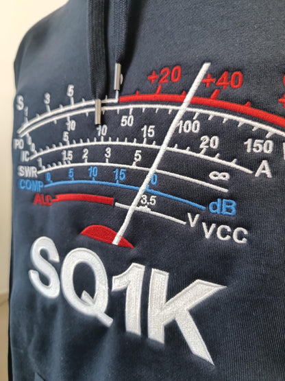 Bluza z kapturem S-Meter z haftowanym Znak Wywoławczym (S-5XL) - Kolor Granatowy