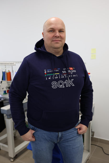 Bluza z kapturem Flexstyle S-Meter z haftowanym znakiem wywoławczym (S-5XL)