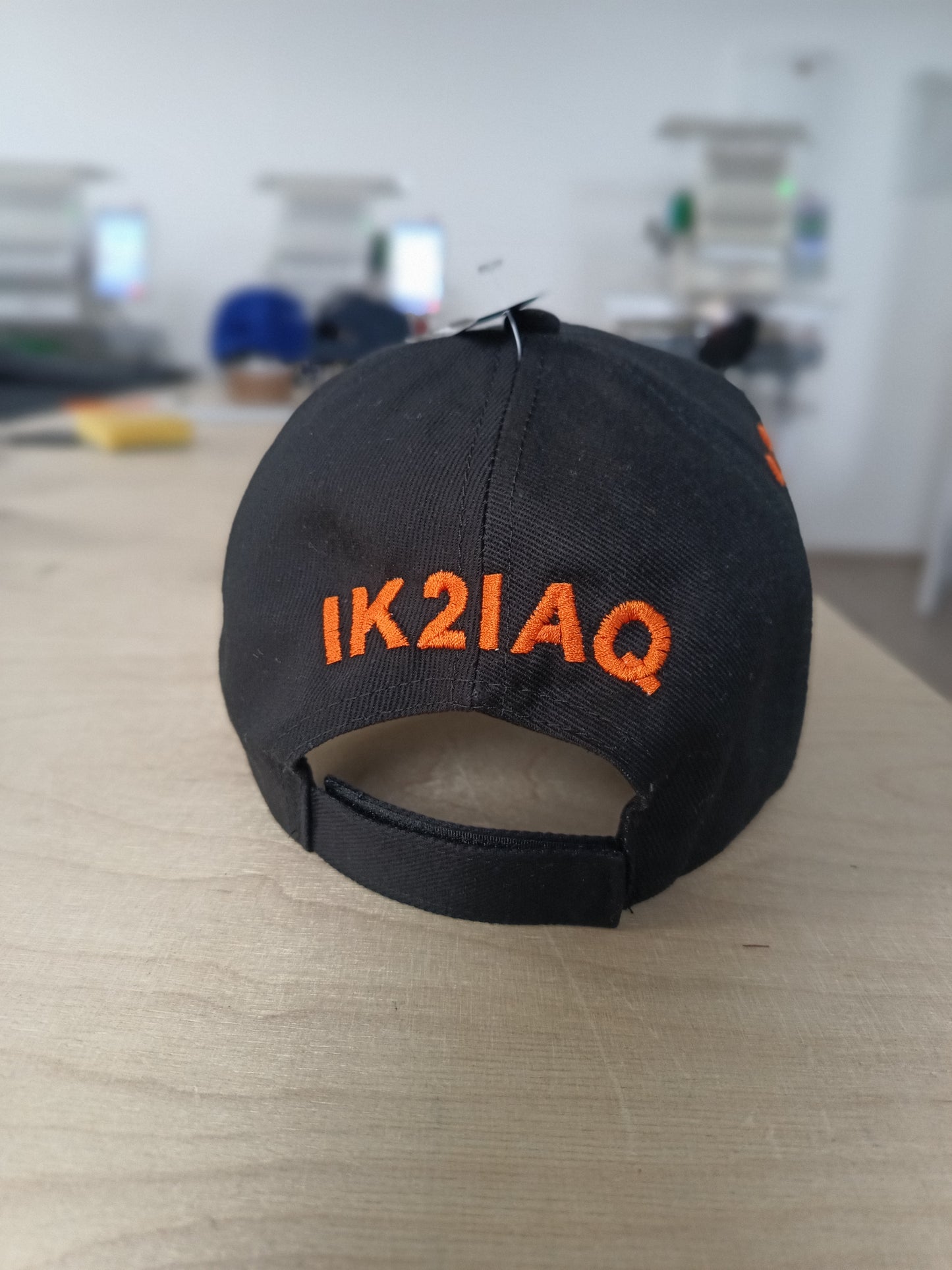 Baseball cap, front of the cap large call sign and name, back of cap - call sign or name, personalized with embroidery