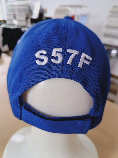Baseball cap, front of the cap large call sign and name, back of cap - call sign or name, personalized with embroidery