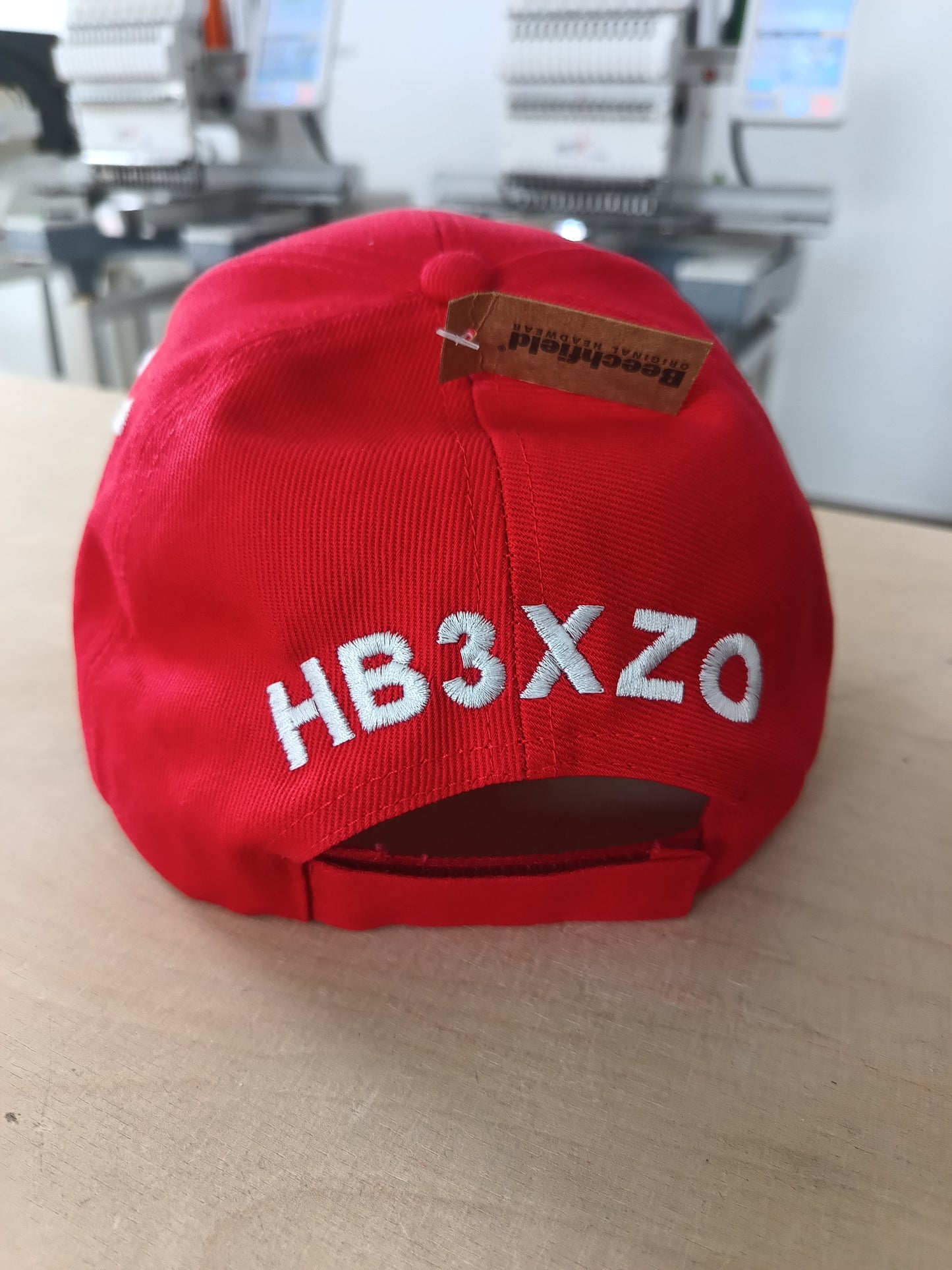 Baseball cap, front of the cap large call sign and name, back of cap - call sign or name, personalized with embroidery