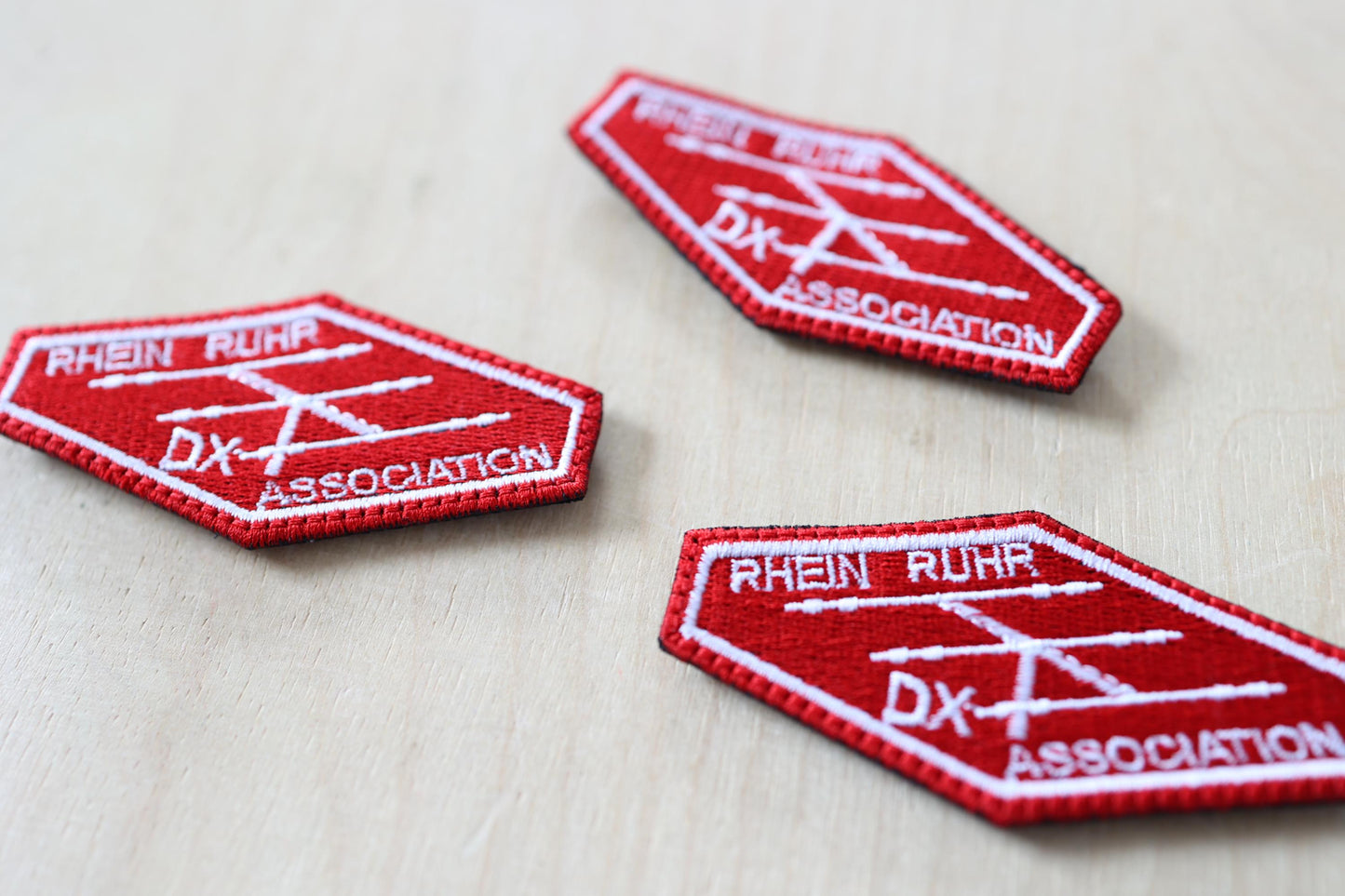 RRDXA Patch - Rhein Ruhr DX Association: embroidered amateur radio enthusiast badge
