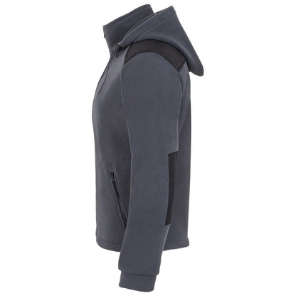 Men's fleece jacket with detachable hood - with embroidered amateur radio call sign and name (GF/BK)