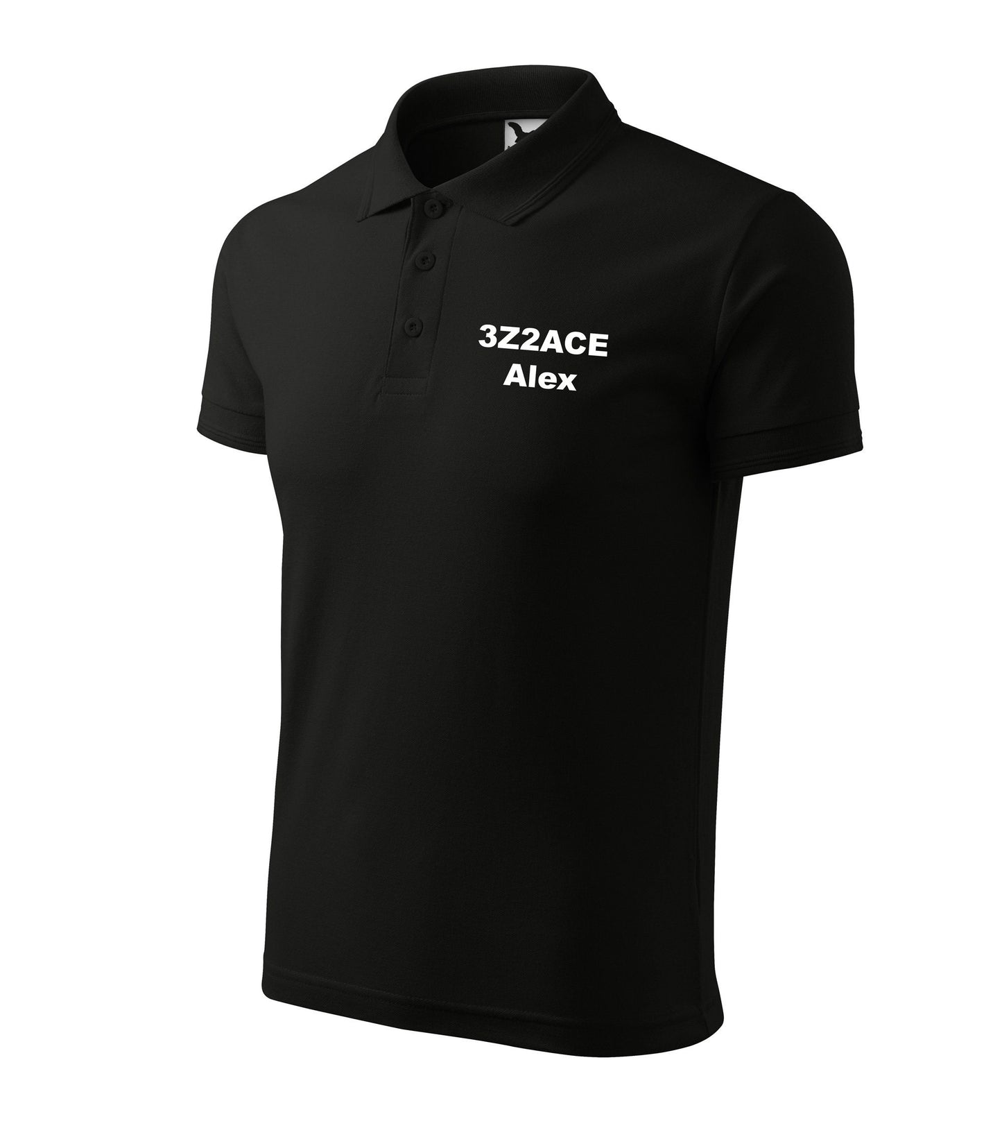 Men's Polo Shirt, Black (01) - personalized with call sign and name embroidery