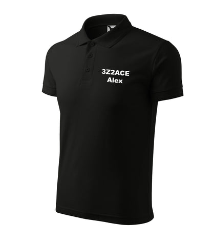 Men's Polo Shirt, Black (01) - personalized with call sign and name embroidery