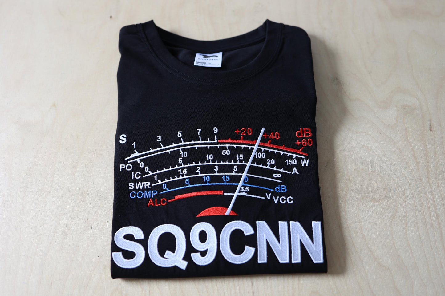 T-shirt S-Meter ze Znakiem Wywoławczym Krótkofalarskim (S-5XL) - Czarny
