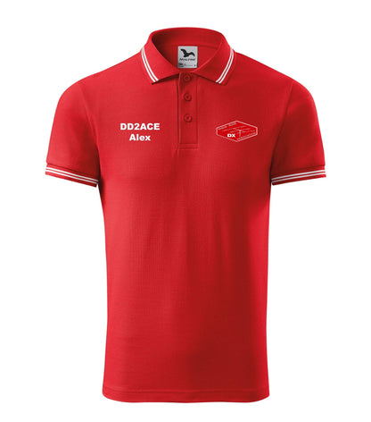 Męska Koszulka Polo Urban - RRDXA Rhein Ruhr DX Association -znak wywoławczo raz imię - personalizowana haftem