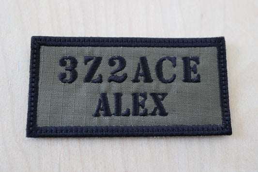 Amateur Radio Patch with Embroidered Call Sign and Name (100 x 50 mm)