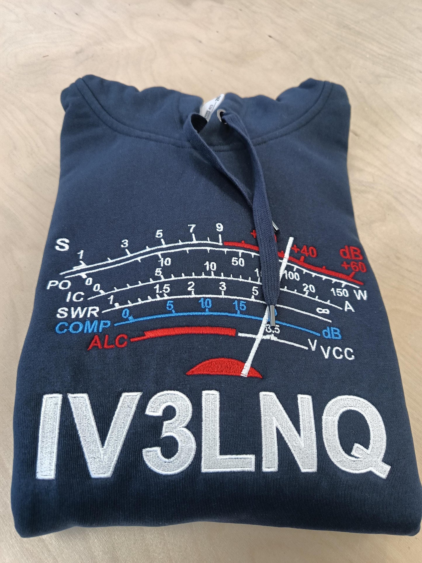 Bluza z kapturem S-Meter z haftowanym Znak Wywoławczym (S-5XL) - Kolor Granatowy