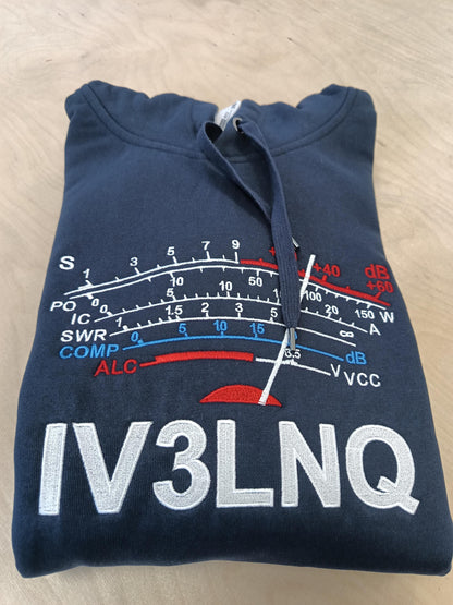 Bluza z kapturem S-Meter z haftowanym Znak Wywoławczym (S-5XL) - Kolor Granatowy