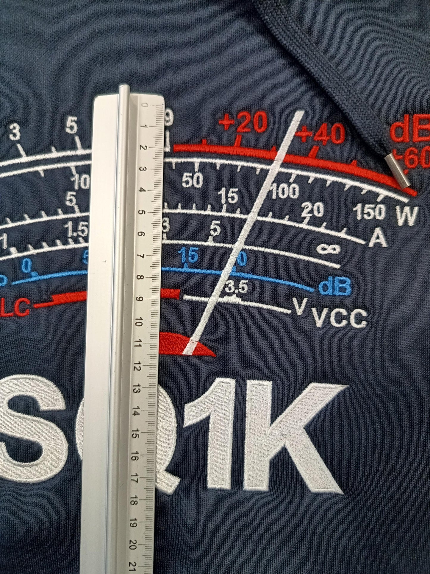 Bluza z kapturem S-Meter z haftowanym Znak Wywoławczym (S-5XL) - Kolor Granatowy